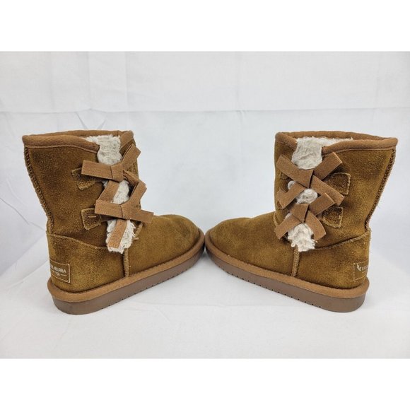 Koolaburra by Ugg Victoria Suede Leather Boots Youth Girls Size 11 Brown 1090330 - Picture 9 of 12